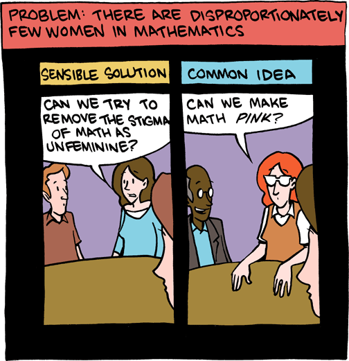 Er zijn verhoudingsgewijs weinig vrouwen in de wiskunde.