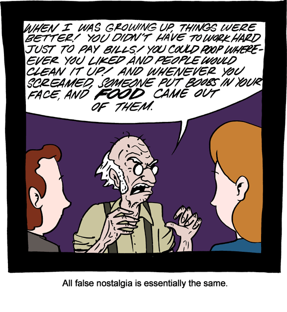 cartoon about the falsity of nostalgia