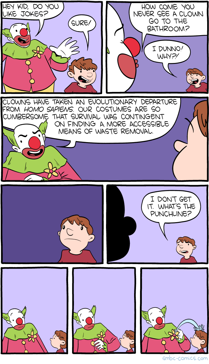 Saturday Morning Breakfast Cereal Clown Humor