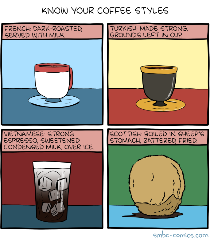 smbc comic with different coffee styles.